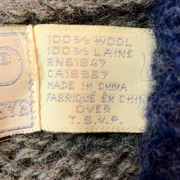 THE EAGLES EYE Vintage PATCHWORK Button Front COUNTRY WOOL Cardigan SWEATER  L - Picture 5 of 5